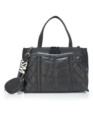 Steve Madden Belia Chevron Quilted Satchel - Schwarz