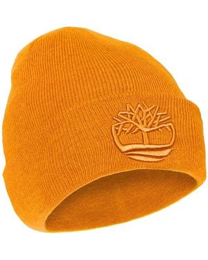 Timberland 's Tonal 3d Embroidery Beanie – Soft Knit Winter - Orange