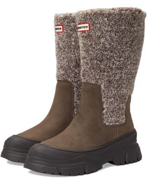 HUNTER Tisha Mid Calf Boot - Brown