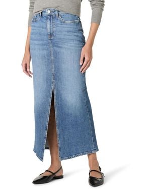 The Drop 's Rylie Maxi Denim Skirt With Front Slit - Blue