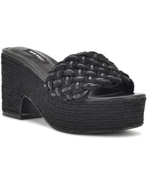 Nine West Roxana Wnroxana2-001 Sandal Braided Slip On Khd316 - Black