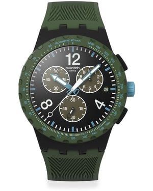 Swatch Casual Watch Green Polymer Quartz Olive Rush