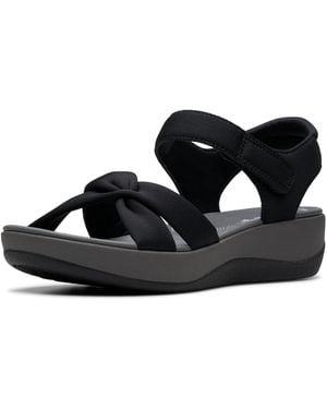Clarks Athleisure Keilsandalen - Schwarz