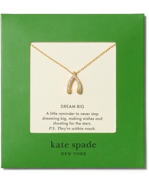 Kate Spade Brass Dream Big Pendant Necklace - Green