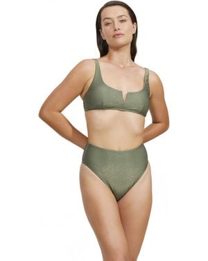 Gottex Standard Luma High End V Wire Insert Bikini Top-removable Soft Cups - Green