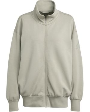 adidas All Szn Soft Lux Loose Full-zip Track Top - Gray