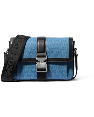 Michael Kors Hudson Aviator Crossbody - Blue