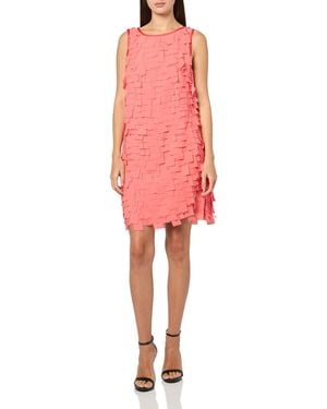 Trina Turk Flutter Chiffon Shift Dress - Red