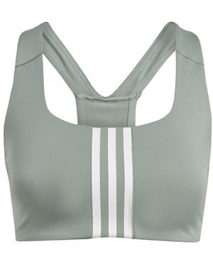 adidas Training Medium Support Better 3-stripes Bra - Green