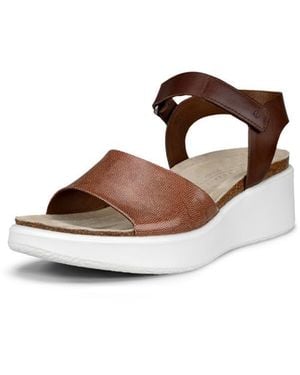 Ecco Donna Flowt Zeppa Cork - Marrone
