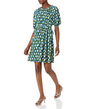 Maggy London Raglan Slv Elasticated Waist W/side Tie - Green