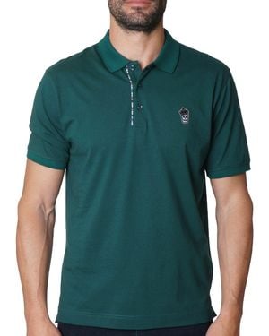 Robert Graham Lucifer Logo Cotton Polo Shirt - Green