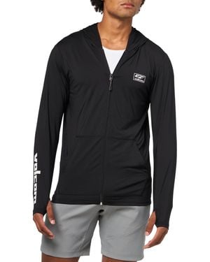 Volcom Standard Modstone Loose Fit Zip Hood Upf 50+ Long Sleeve Rashguard - Black