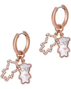 Emporio Armani Rose Gold-tone Brass Hoop Earrings - Metallic