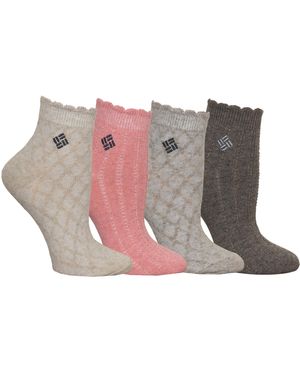 Columbia Flat-knit Textured Quarter Socks 4-pack - Grey