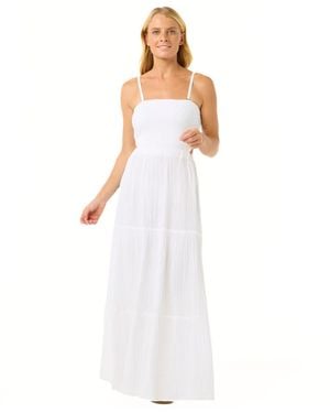 Rip Curl Premium Surf Full Length Maxi Halter Dress-removable Straps - White