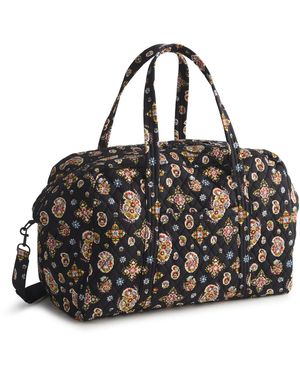 Vera Bradley Premium Cotton Large Miramar Weekender Travel Bag - Black