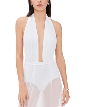 Norma Kamali Halter One Piece - White