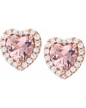 Michael Kors 14k Rose Gold-plated Sterling Silver Heart-cut Stud Earrings - Pink