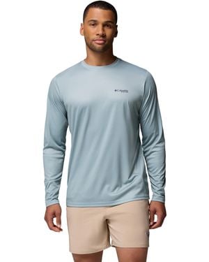 Columbia S Terminal Tackle Pfg Fish Flag Long Sleeve - Blue