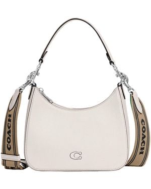 COACH Hobo Crossbody In Cross Grain Leather - Gray