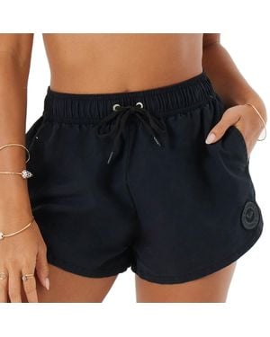 Roxy Standard Swim Elastic Waist Drawcord Casual Summer Beach Cover-up Board Shorts - Black