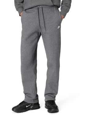 Nike Club Open Hem Brushed Fleece Pants - Gray