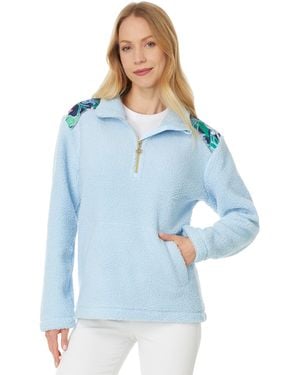 Lilly Pulitzer Wallen Sherpa 1/2 Zip - Blue