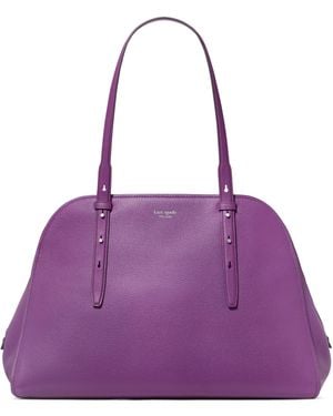 Kate Spade Do It All Pebbled Leather Maise Carryall - Purple