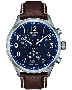 Tissot S Chrono Xl Vintage 316l Stainless Steel Case Swiss Quartz Watch - Brown