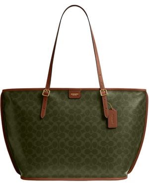 COACH Taxi Tote In Signature Canvas - Green