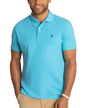 U.S. POLO ASSN. Solid Cotton Pique Polo With Small Pony - Blue
