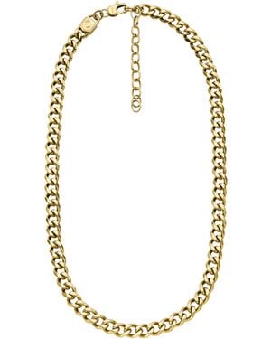 Fossil Stainless Steel Gold-tone Bold Chain Necklace - Metallic