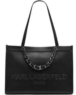Karl Lagerfeld Paris Savoie Tote Bag With Logo - Black