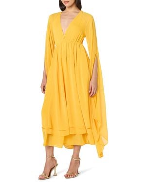 The Drop Romantic Tiered Sheer Maxi Dress Maxikleid - Gelb