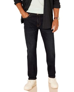 Amazon Essentials Straight-fit Stretch Jeans,gespoeld Vintage,32w / 28l - Zwart