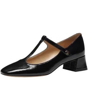 COACH Angelina Glazed Leather T-strap Mary Jane Black