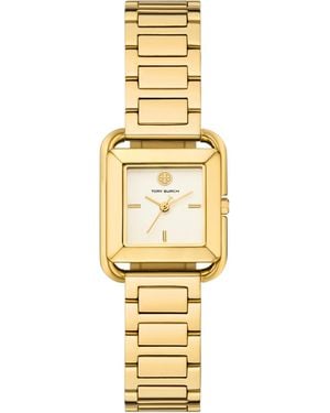 Tory Burch Kira Square Gold Stainless Steel Bracelet Watch - Metallic