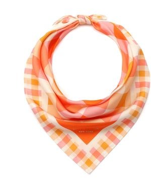 Kate Spade Beach Plaid Silk Bandana - Orange