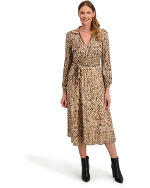 Laundry by Shelli Segal Angela Long Sleeve Reversible Wrap Dress–2-in-1 - Natural