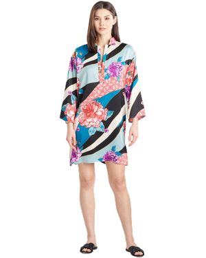 Natori Floral Tapestry Sleepshirt Length 36" - Red