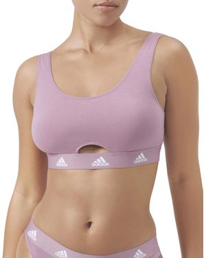 adidas S Logo Cotton Scoopneck Bralette - Purple