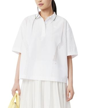 Lacoste Oversized Technical Fabric Polo Shirt - White