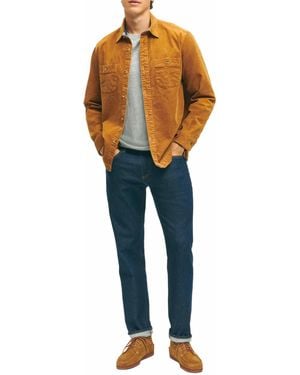 Brooks Brothers Long Sleeve Button Down Medium Wale Corduroy Shirt Jacket - Blue