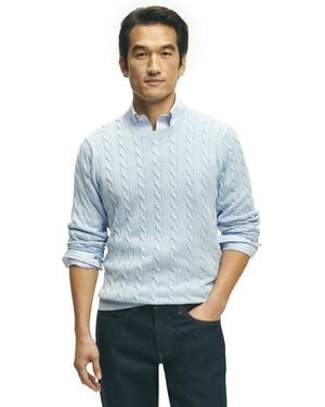 Brooks Brothers Supima Cotton Long Sleeve Half Zip Sweater - Blau