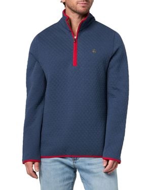 Brooks Brothers Knit Diamond Quilted Half-zip Sweatshirt - Blue