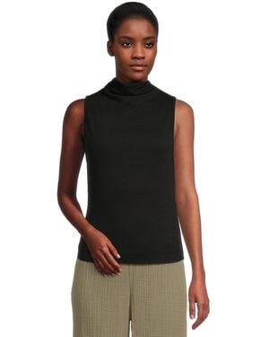 Michael Stars Chiara Drape Neck Tank - Black