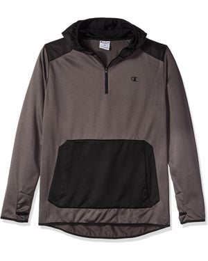 Champion Big And Tall Poly Po Hood With Contrast Sleeve Zip Pouch - Gray