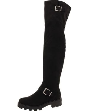 Nine West Nans Faux Suede Tall Over-The-Knee Boots - Black