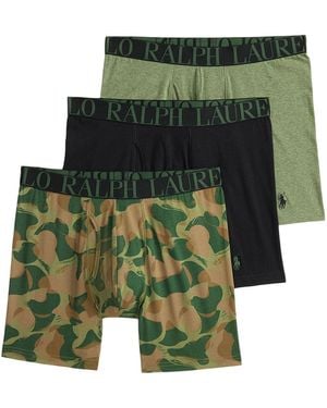 Polo Ralph Lauren S Classic Fit Stretch Boxer Brief 3-pack Polo Black/eco Camo/cargo Green Heather Medium
